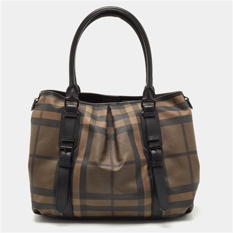 burberry smoked check handbag|burberry check and leather bag.